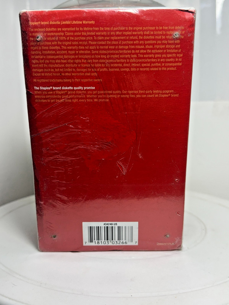 40-Pack Staples IBM Formatted 1.44MB 3.5" Diskettes Double Sided High Density