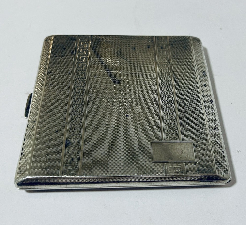 Antique Art Deco Solid Sterling Silver Cigarette Case 1932
