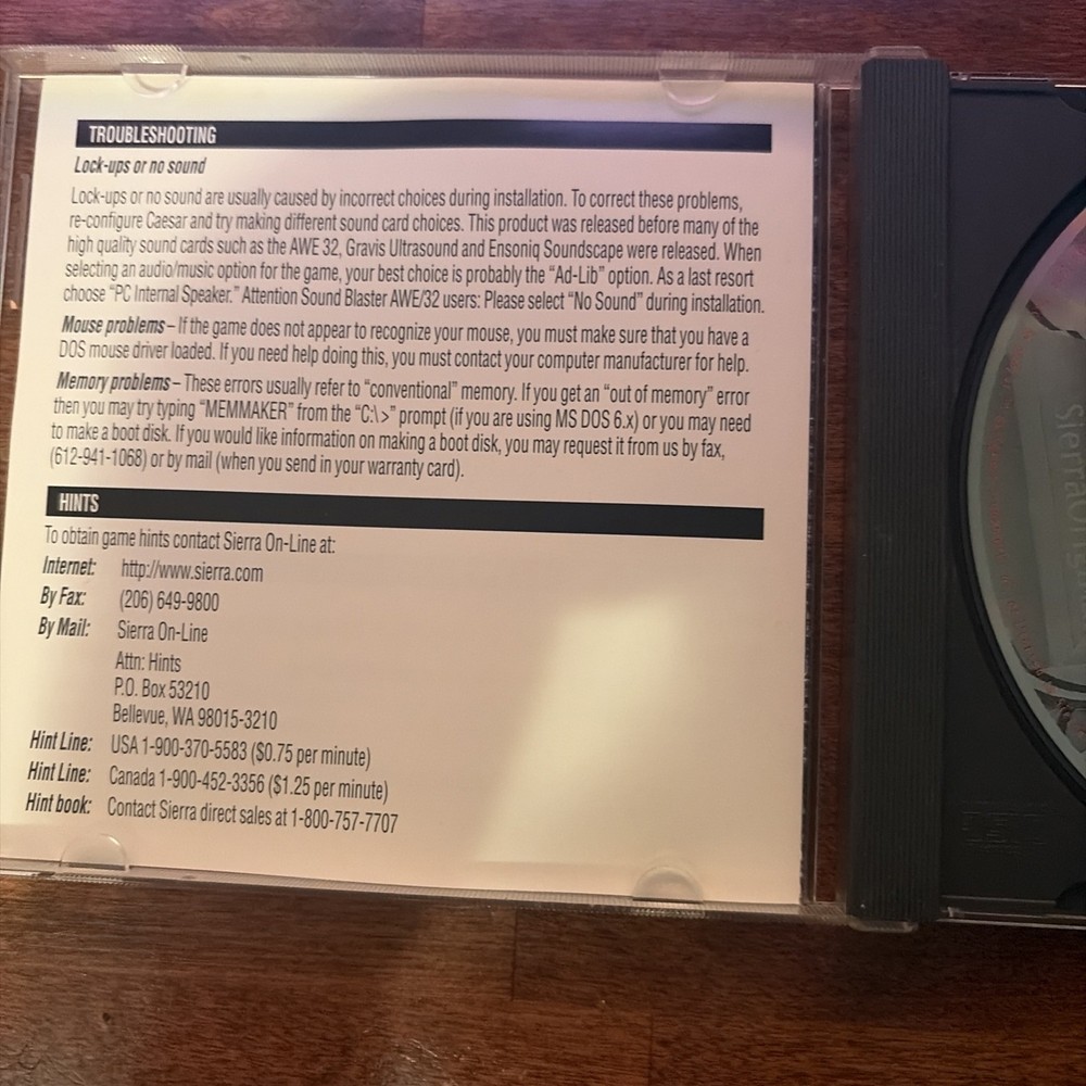 Caesar Sierra Originals for MSDOS - CDROM