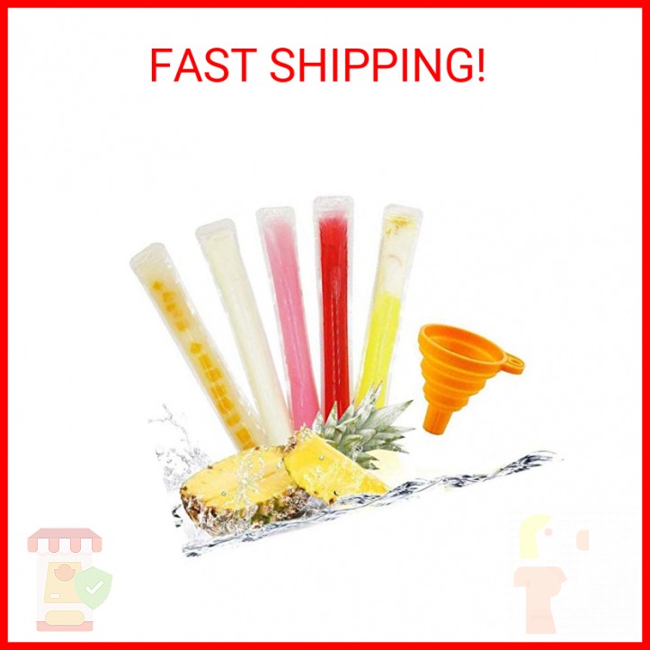 160 Disposable Ice Popsicle Mold Bags| BPA Free Freezer Tubes With Zip Seals | F