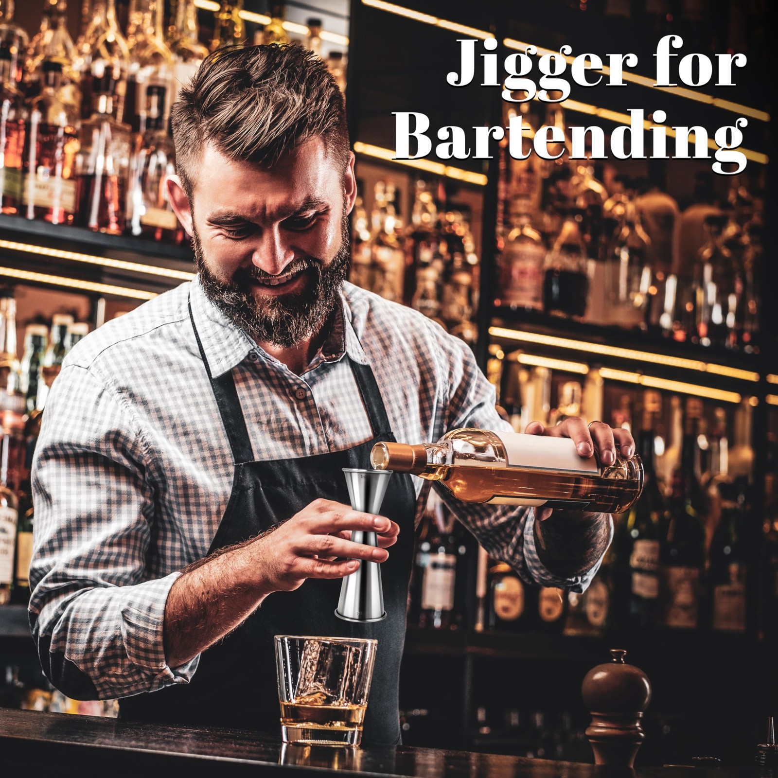 2 Pcs Jigger for Bartending, Premium 304 Stainless Steel Normal, Silver