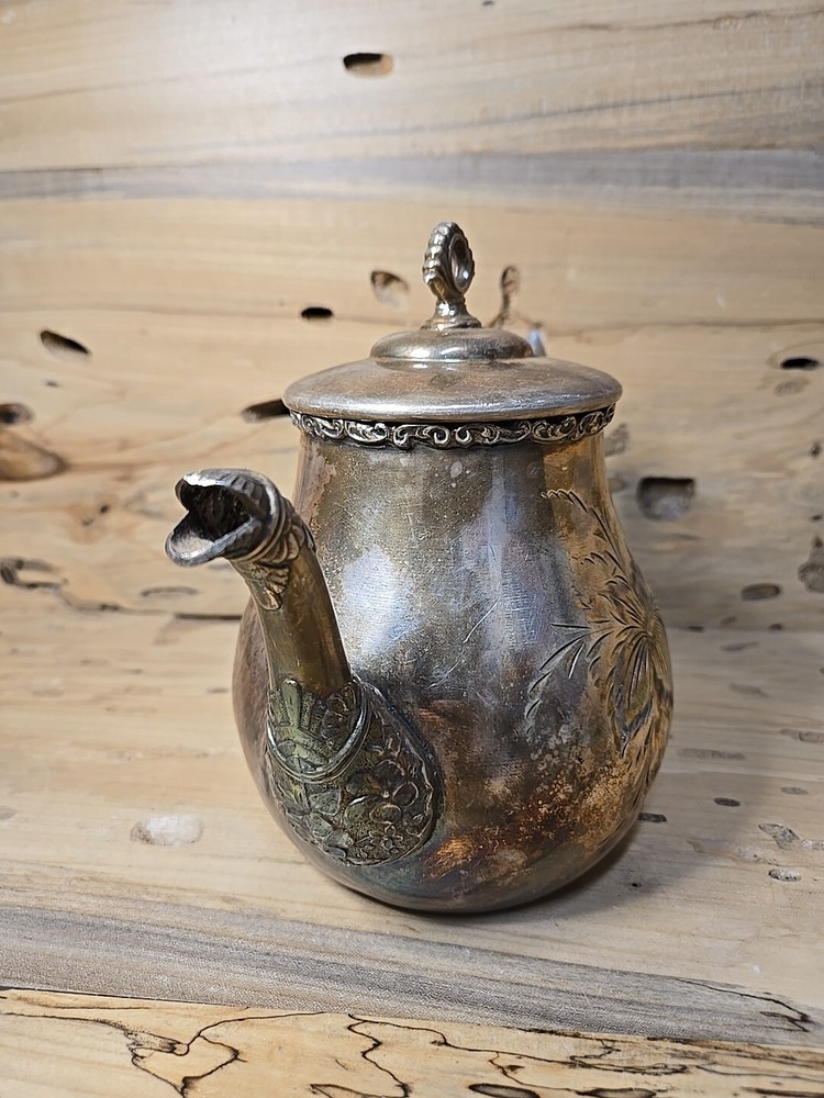 Hicks Silver Co. Quadruple Plate Tea/Coffee Pot W/ A Few Dents As Pictured K98