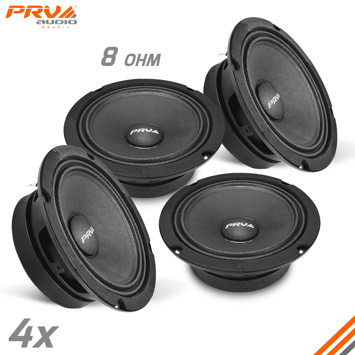 4x PRV Audio 6MR200A Midrange ALTO Car Audio 6.5" Speakers 8 Ohm 6MR PRO 800W