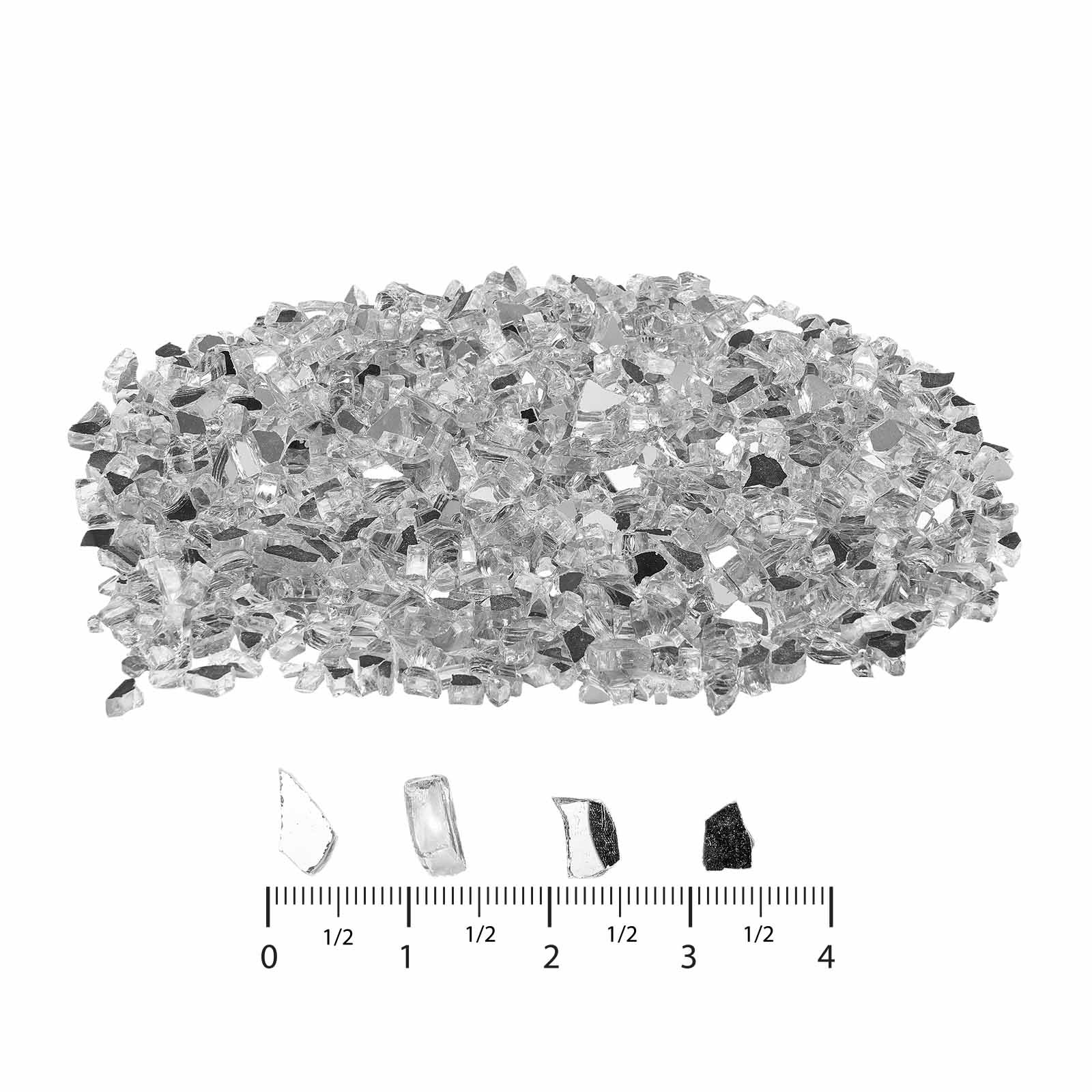 VEVOR 10 LBS Fire Glass 1/2-Inch Fireplace Glass Rocks for Fire Pit Table Clear