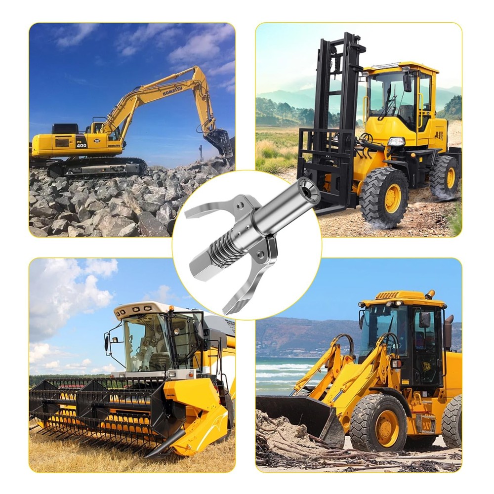 Ziciner Grease Gun Coupler, Double Handles Quick Lock Release 1 PC