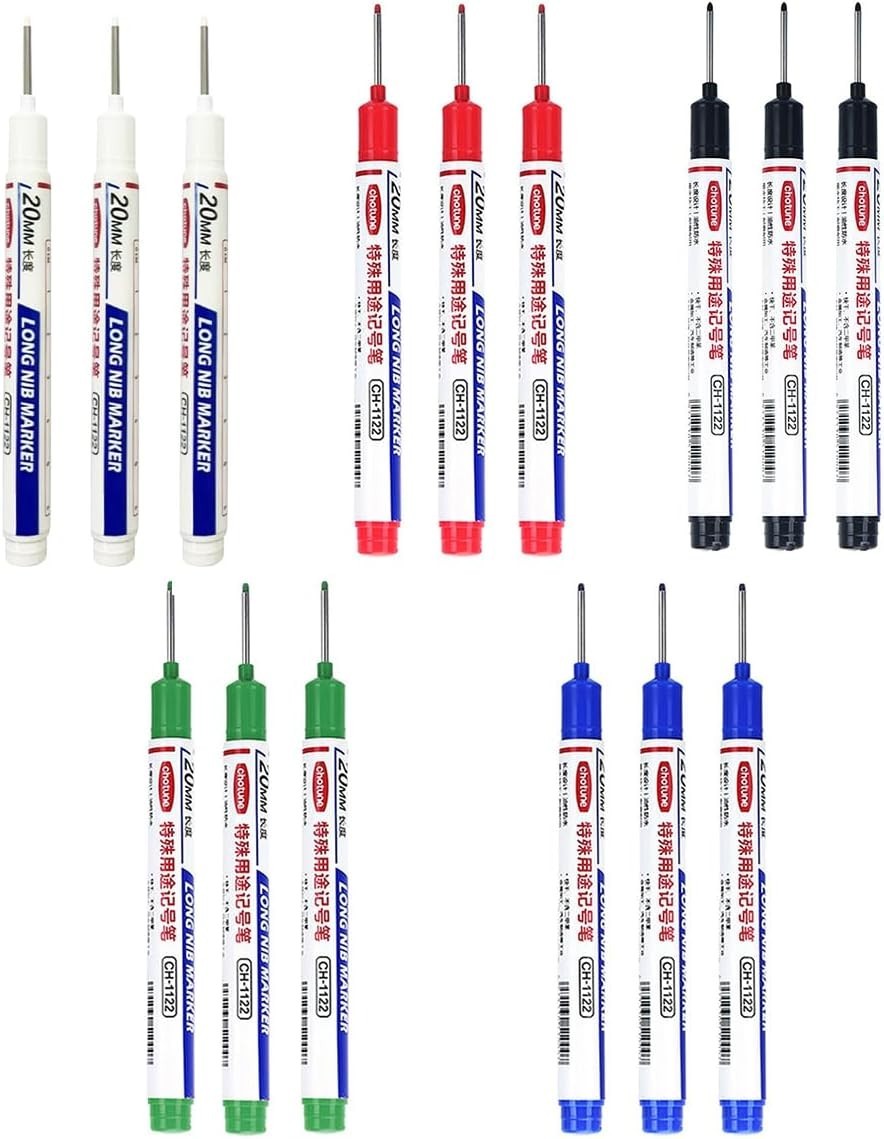 Long Head Deep Hole Marker Pens, 15PCS Long Nib Marker 20mm Quick Dry Waterproof