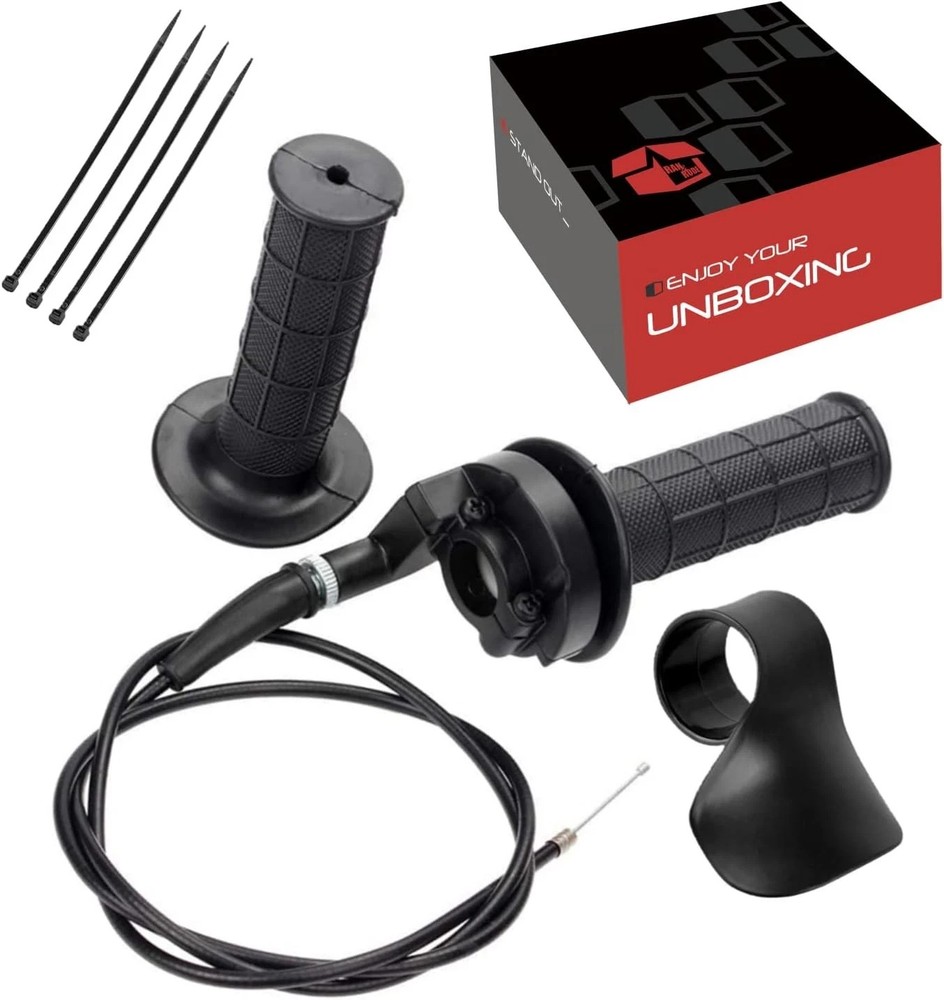 Mini Bike Throttle Assembly Cable for handlebar replacement, black