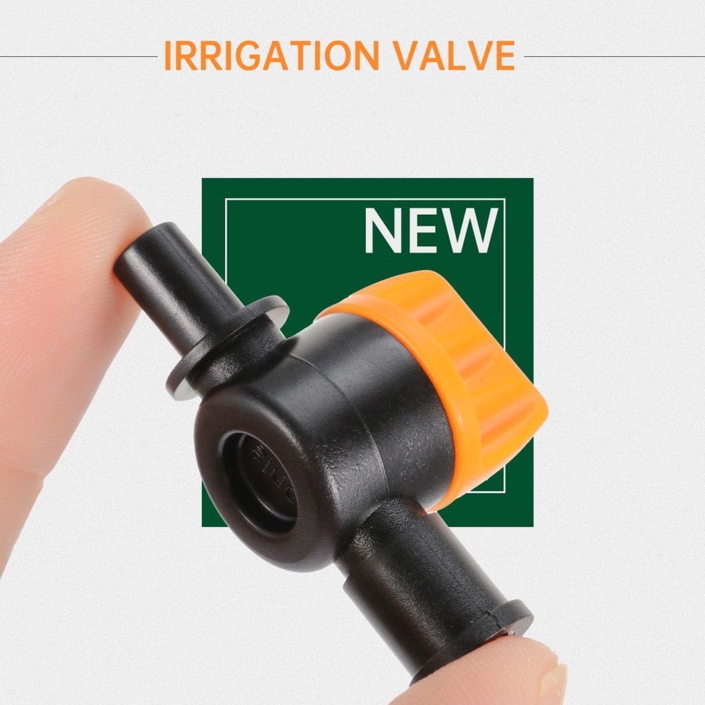 10 Pcs Mini Irrigation Valve Connector with Switch for Garden Drip