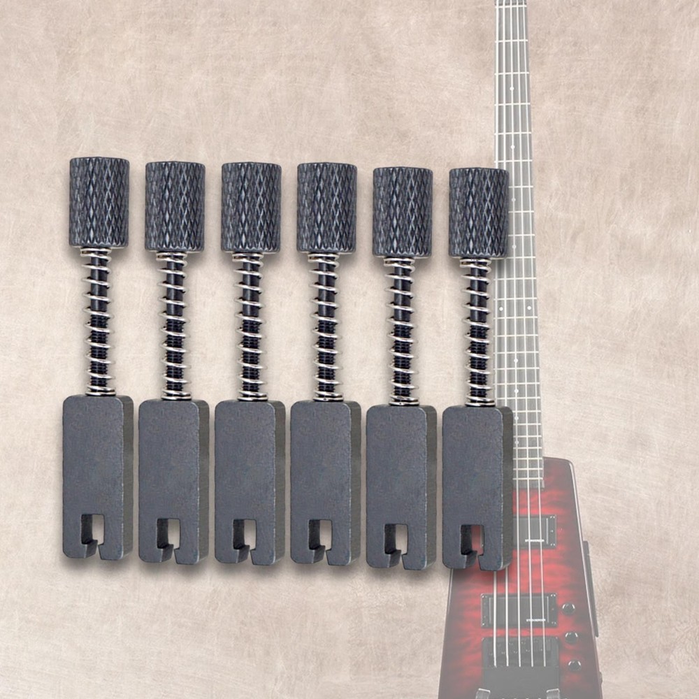 6Pcs Headless Electric Guitar Bridge String Saddles, Guitar Clamp String Block