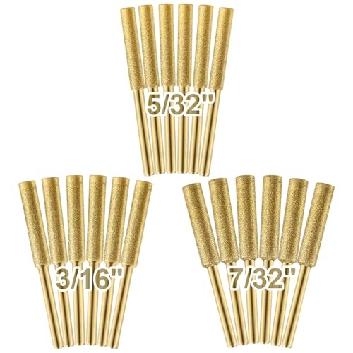 18pcs High Hardness Titanium Plated Chainsaw Sharpener Bits for Chain, 18 Pcs