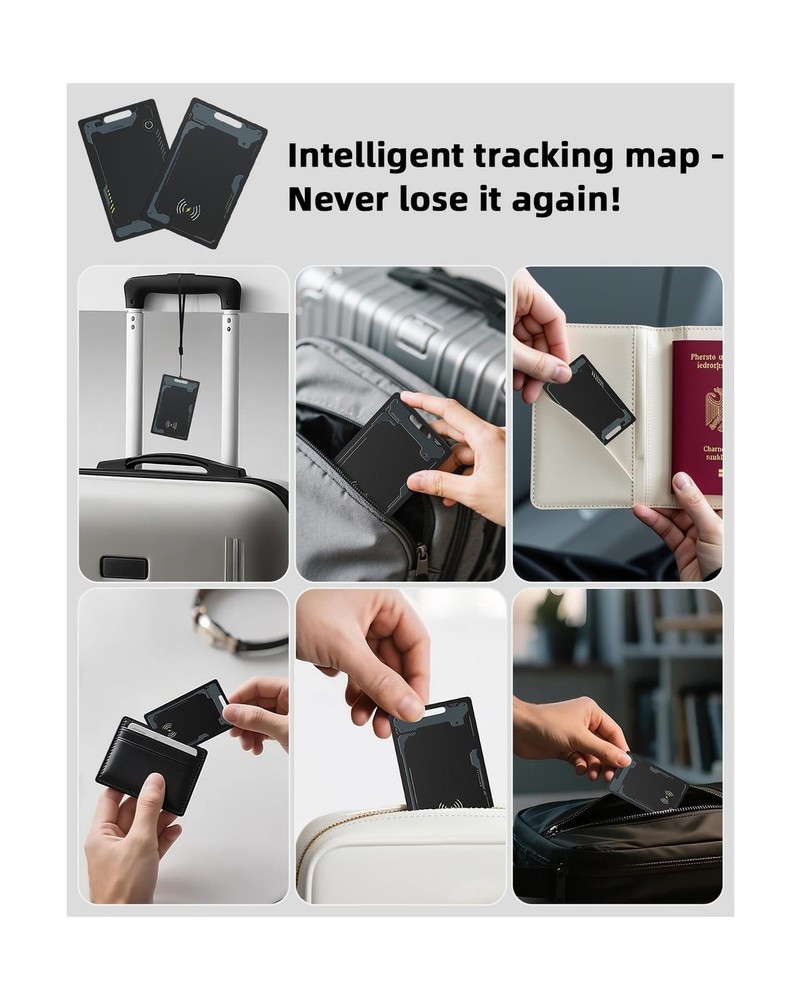CooAoo Wallet Tracker Card Android, IP68 Waterproof Smart Card Lugg... Fast Ship