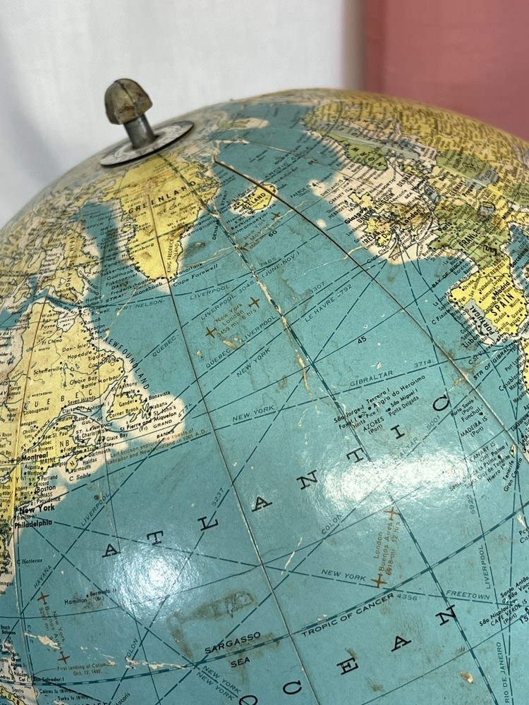 Late 50s Globe on Tripod Wire Base