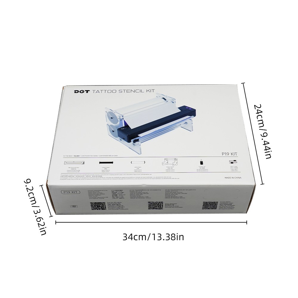 Wireless Tattoo Printer Kit with Holder and Roll Stencil Paper Easy Use