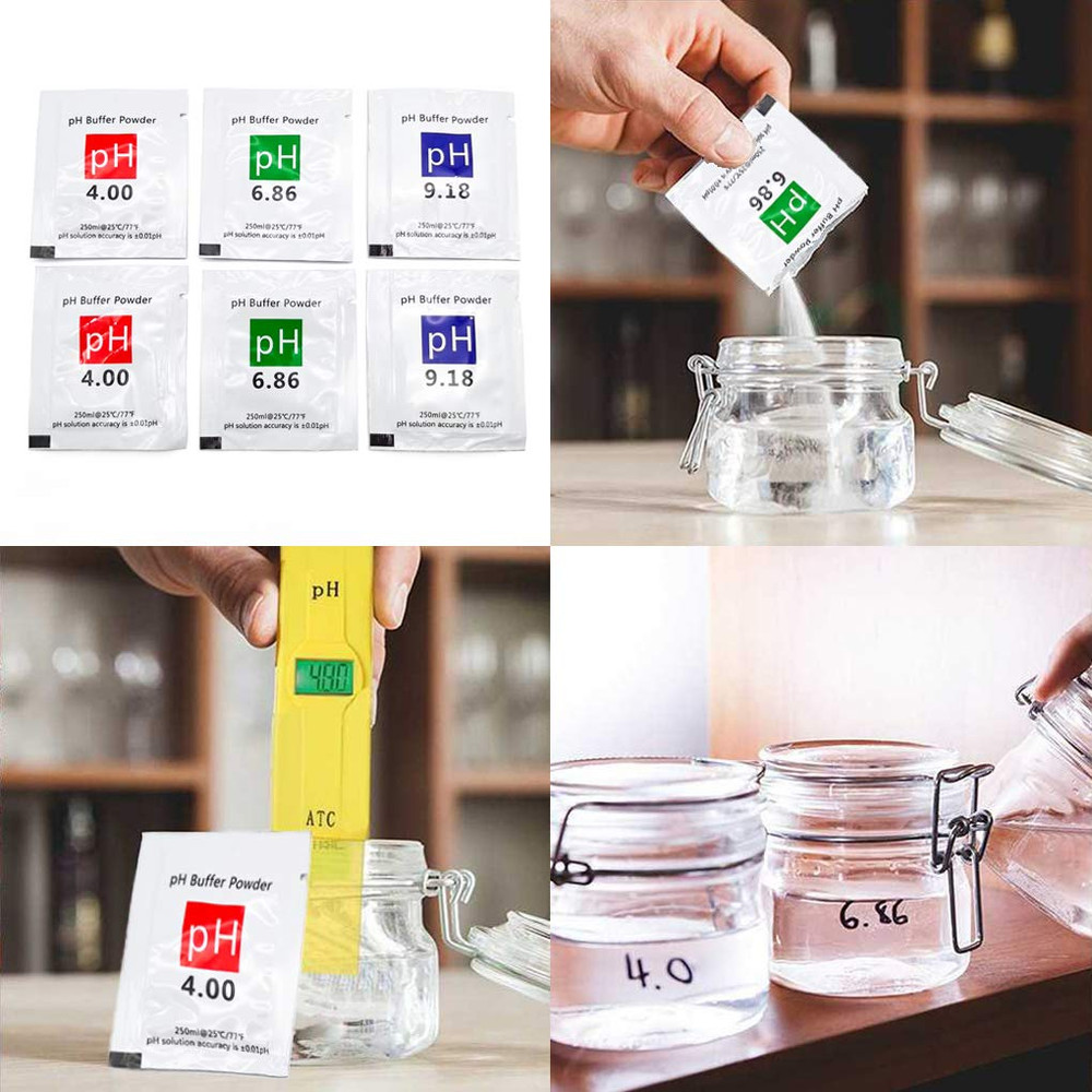 Duvindd 15 Pack Ph Meter Buffer Solution Powder for Precise Ph of Ph Meter, Cali