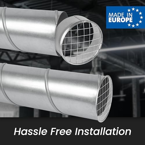 Ø4 Inch Duct Cover – Galvanized Steel Round Duct Cap with Mesh Screen Ø 4 Inch