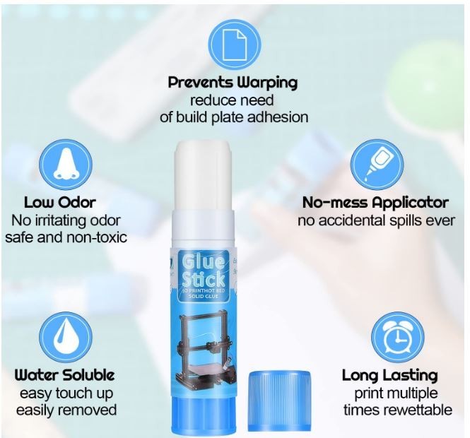 3D Printer Glue Sticks PVP Solid Glue Sticks for 3D Printer Hot Bed Removing Pri