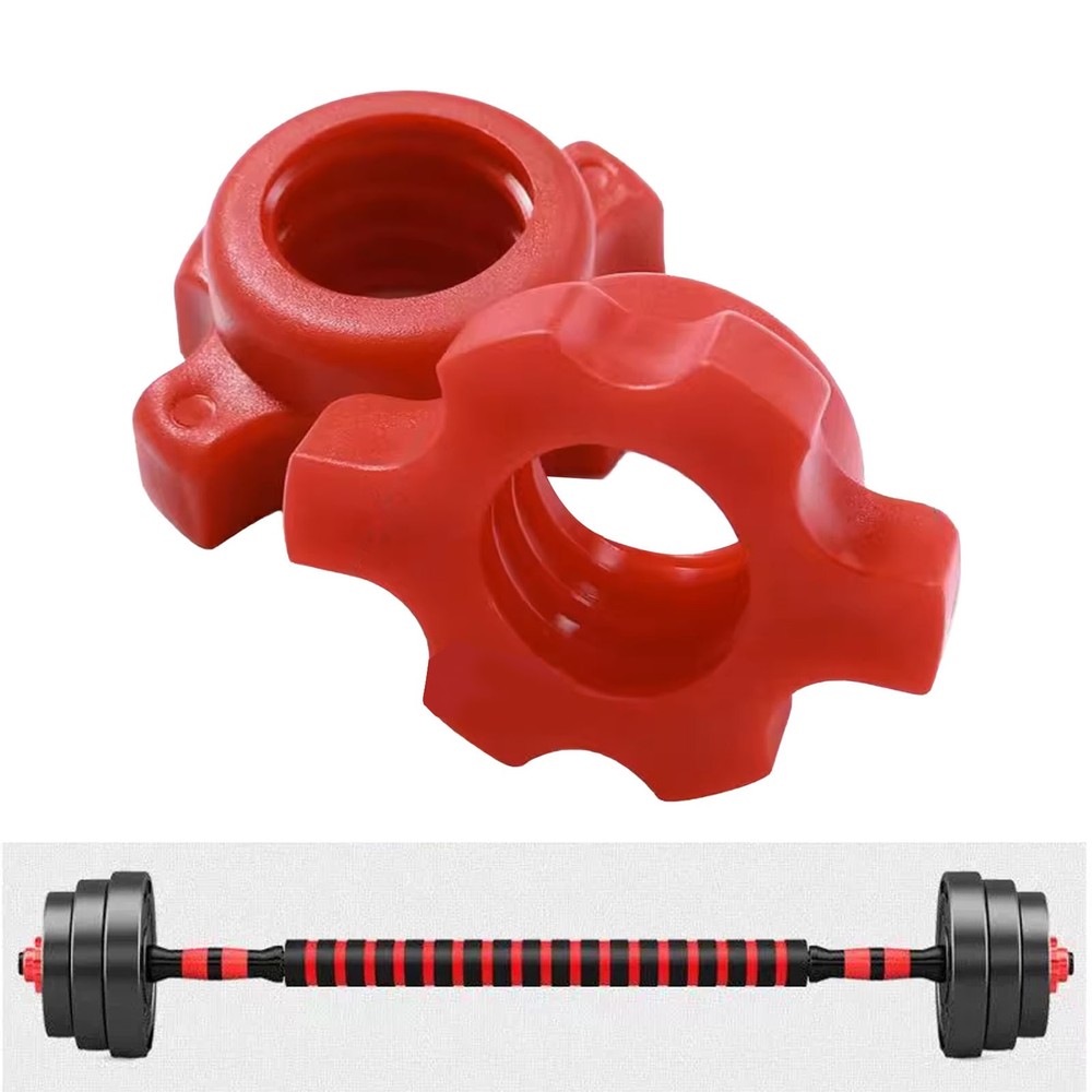 2PCS Red Spinlock Dumbbell Collar Nuts Anti-Slip