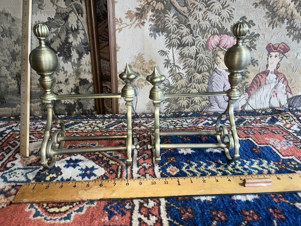 Solid Brass Vintage Andirons i