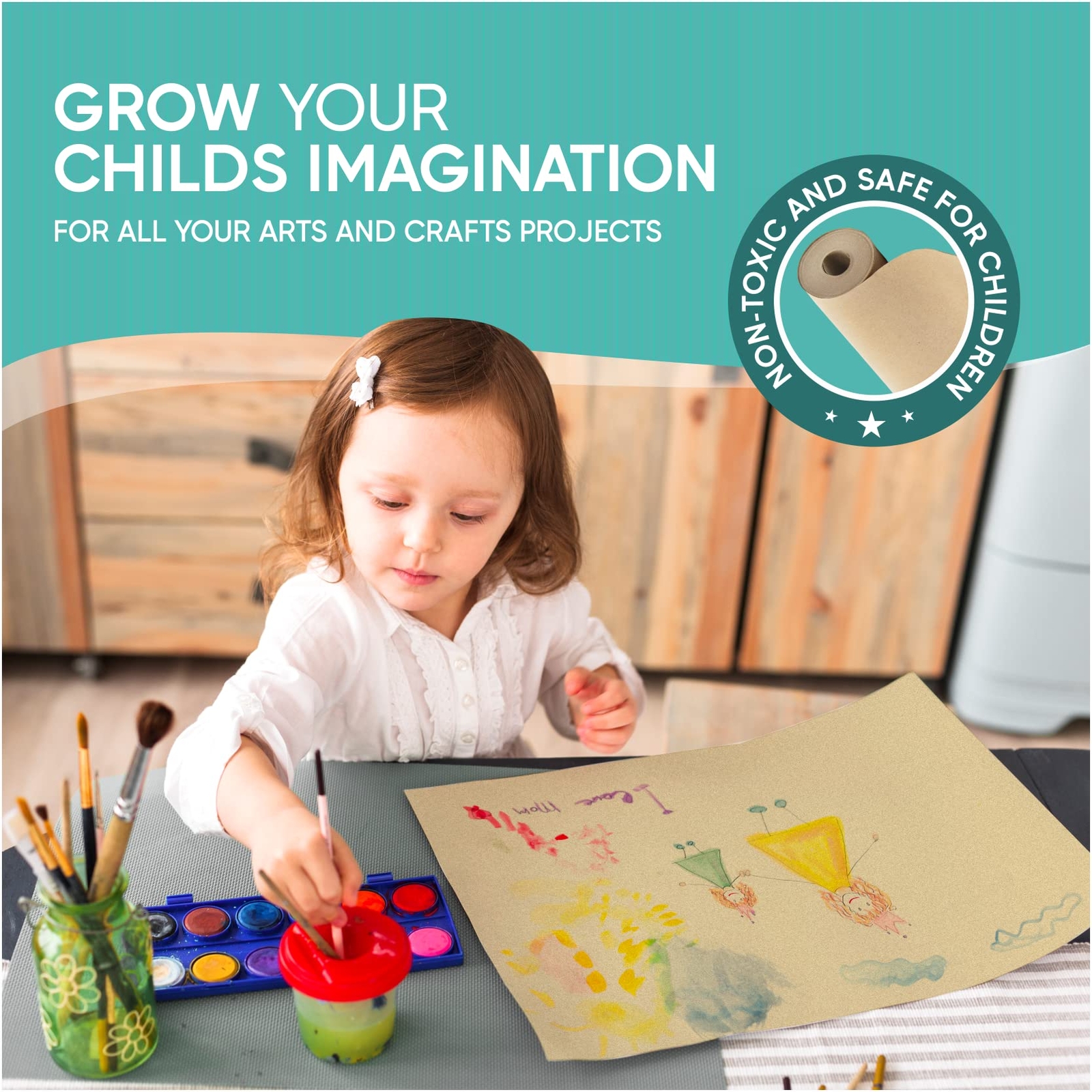 17.5" x 1200" Brown Kraft Paper Basis Thick Roll Packaging Shipping Wrapping