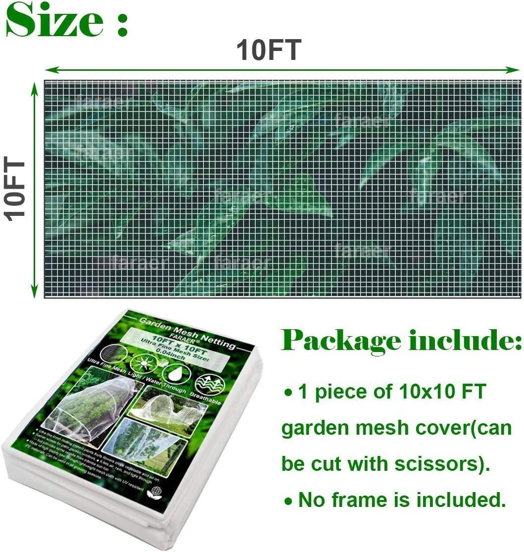 Versatile 10ft x 10ft Ultra Fine Mesh Plant Covers for Gardens & Greenhouses
