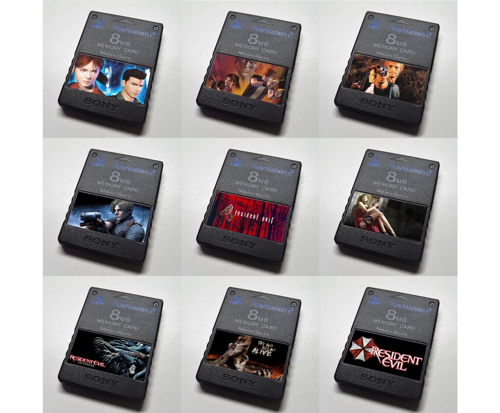 Resident Evil Collection - Custom PlayStation 2 (PS2) Memory Card Stickers