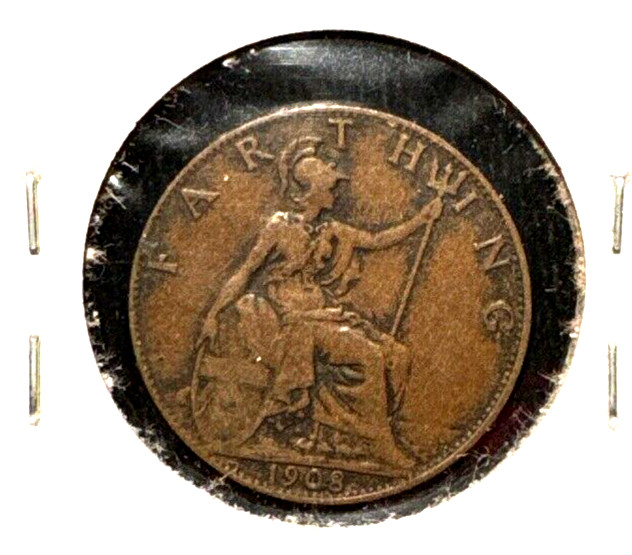 Great Britain 1908 farthing KM 792 VF