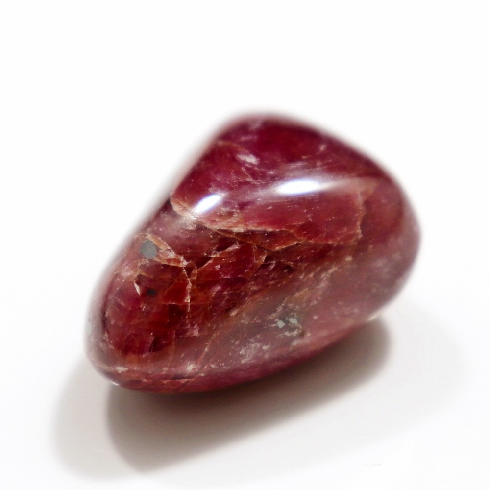 Tumbled Stone: Ruby, Red Corundum from India, Fluorescent (RUB54)