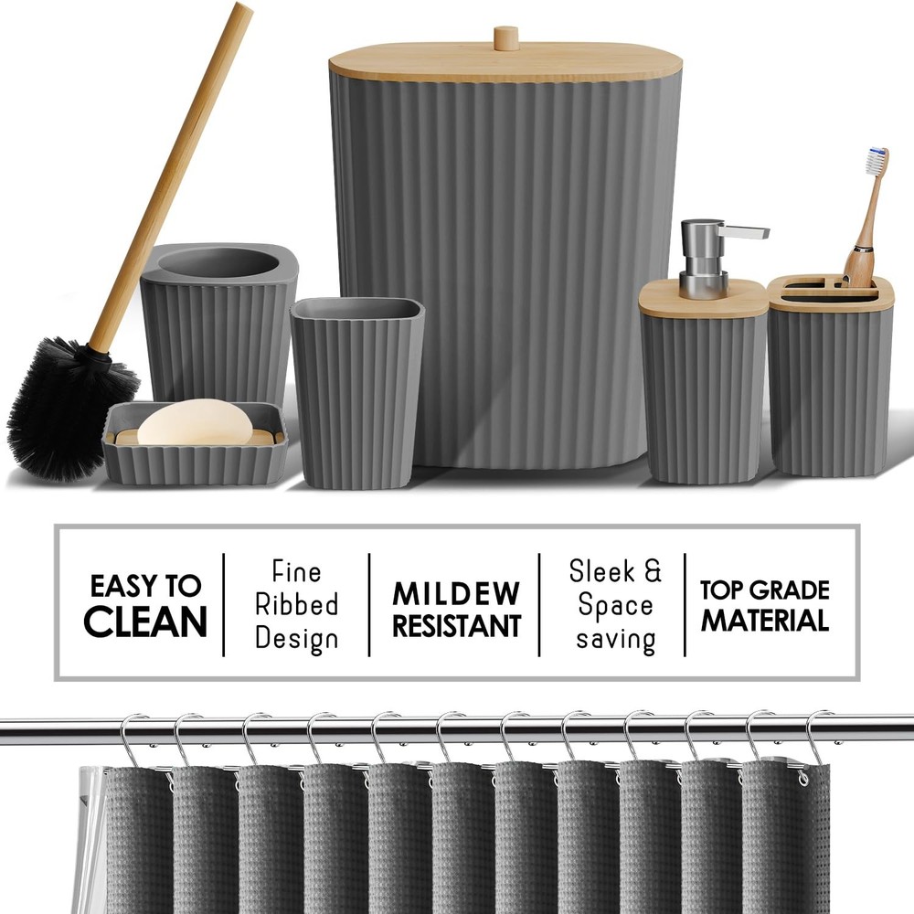Bathroom Accessories Set - Bathroom Set, Bathroom Accessory Set, Shower Curta...