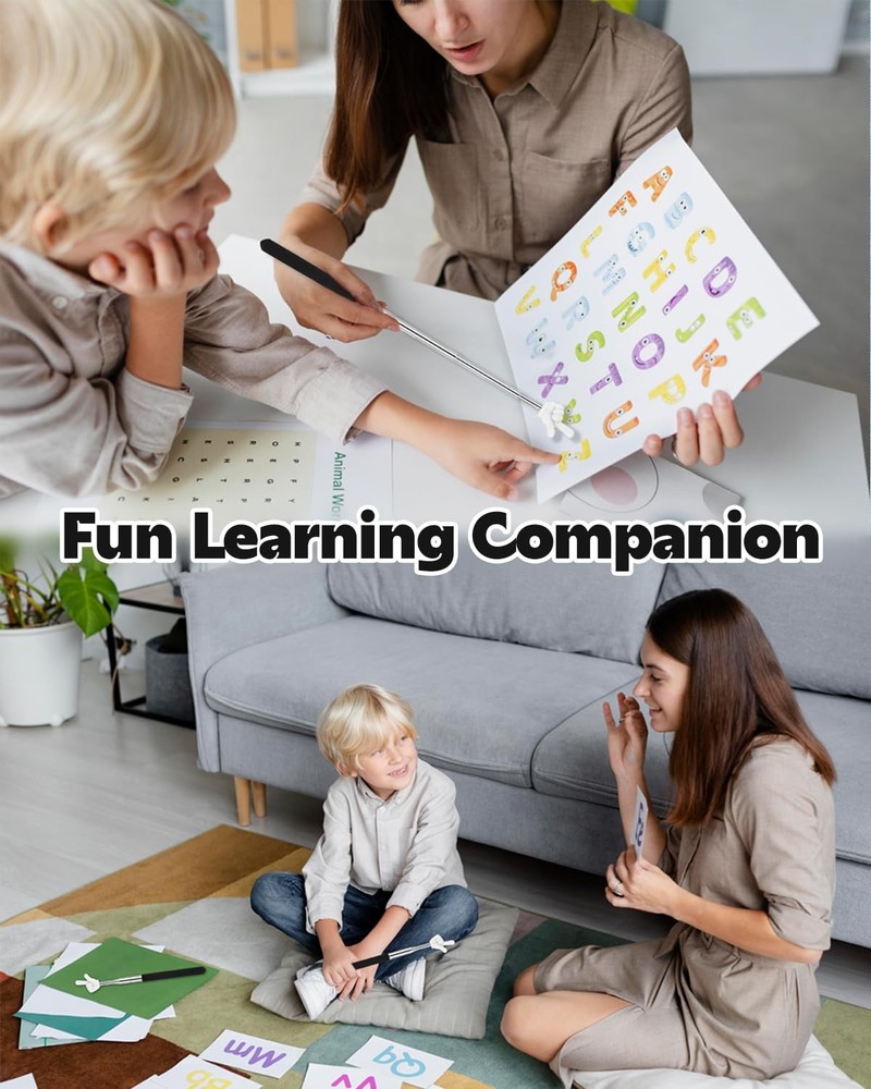 Retractable Teacher Pointer for Classroom Kids Reading, Dumero Extendable...