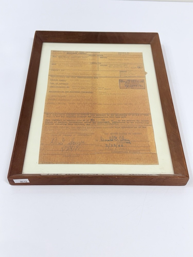 ORIGINAL NASA APOLLO CONTRACT With BENDIX CORP dated 1966 APOLLO LUNER SPACE ✅📝