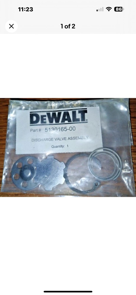 DEWALT 5130165-00 DISCHARGE VALVE ASSEMBLY