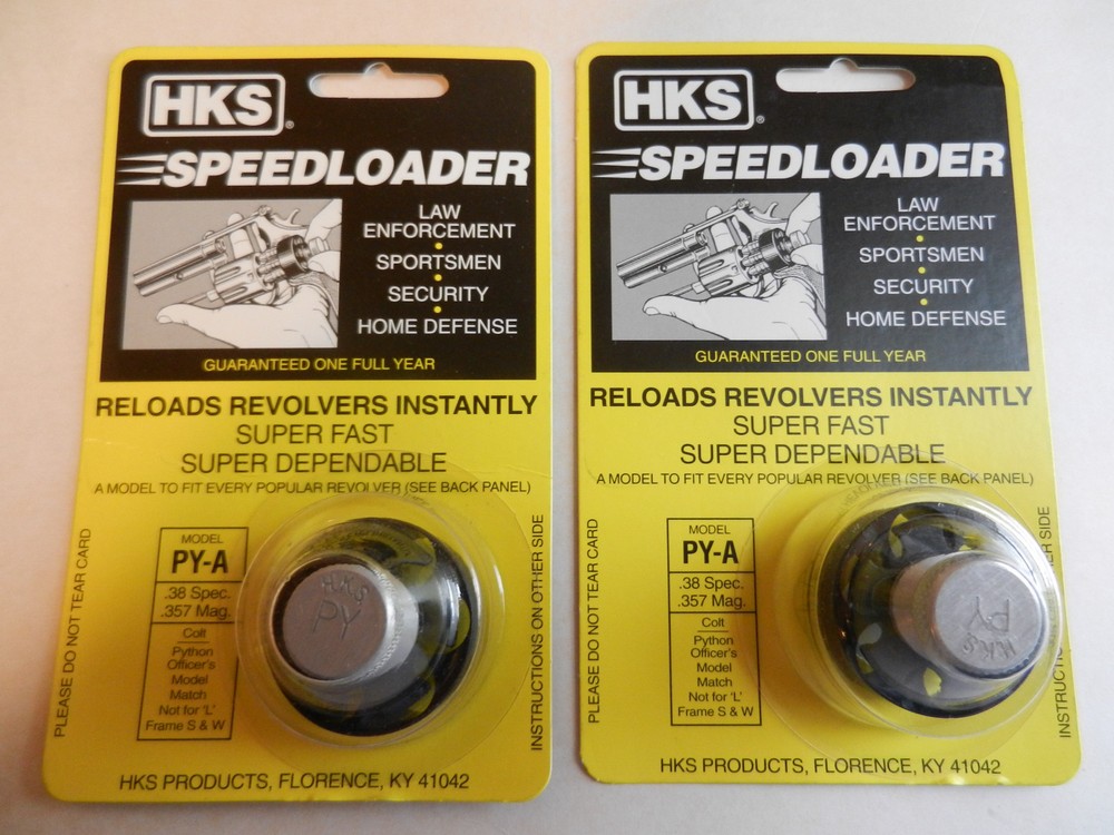 HKS Speedloader; PY-A; 6-Shot; 38 Spl 357 Mag; 2 Pack; Fast & Dependable