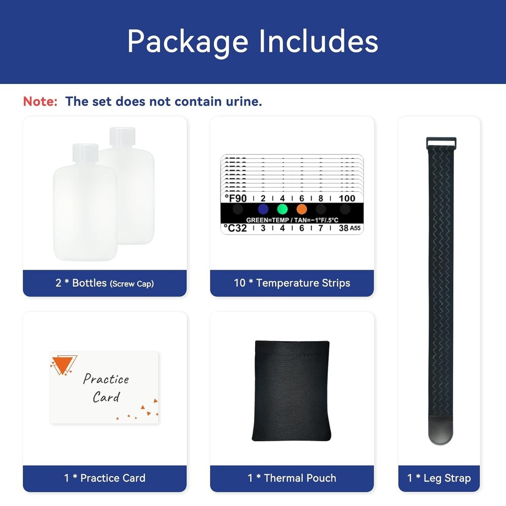 3Oz Urine Test Complete Kit, 2 Smaller Translucent Portable Empty Bottle, Hidden