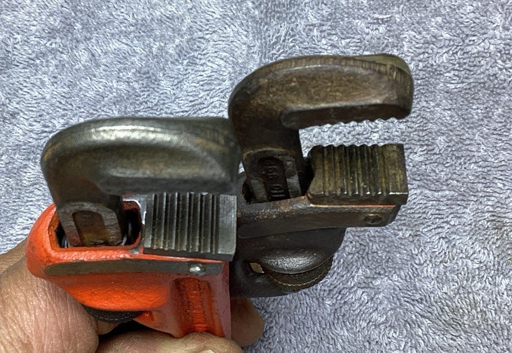 2 RIDGID 6” PIPE WRENCHES OFFSET AND STRAIGHT