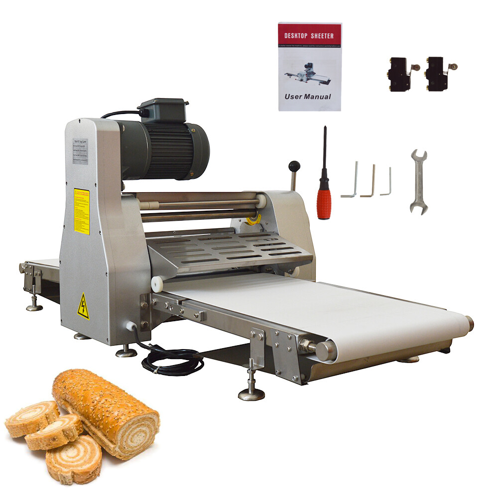 110v 400w Bench Model Reversible Dough Sheeter Foldable Pastry Machine 15in