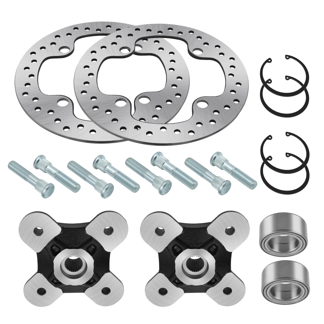 2 Front/Rear Wheel Hubs Rotor Bearing Studs for Polaris RZR XP 4 1000 2014-2023