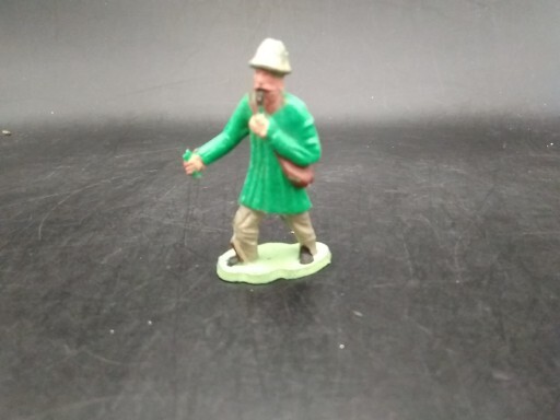 Vintage Plastic Painted Farm Figures + Rake