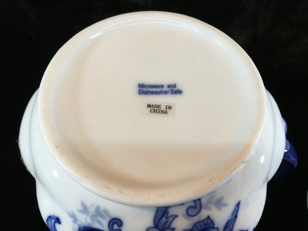 Embossed Blue Floral Ceramic Tea Pot