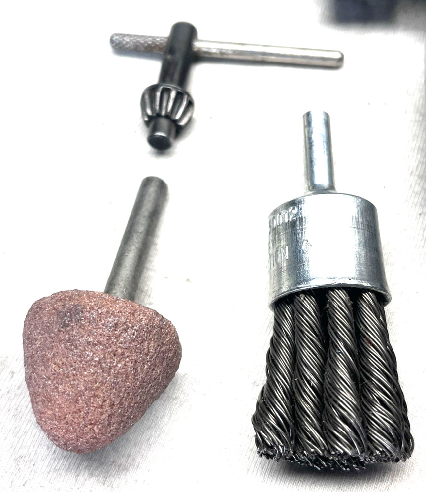 2 Pneumatic Tools - Straight Grinder, Drill W/Wrenches/Key