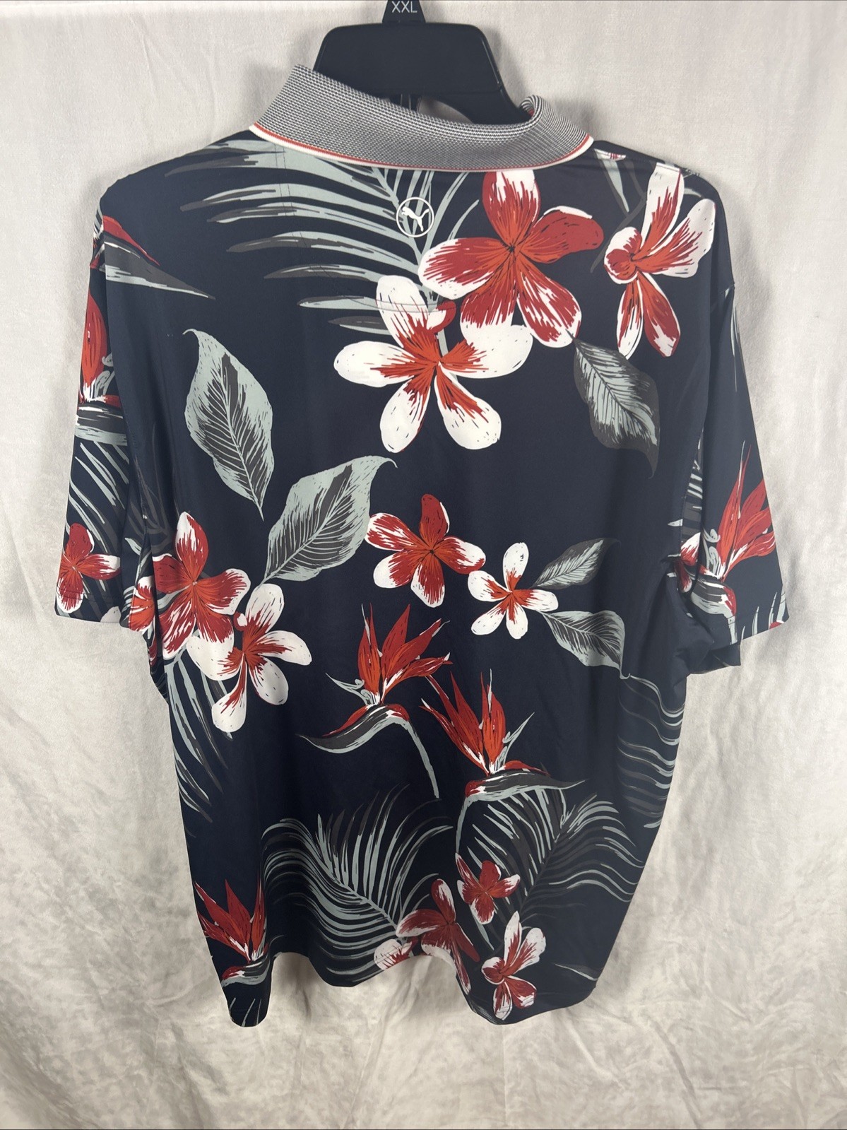 Puma Mattr Luau Polo Navy Floral Golf Shirt Men's Large New