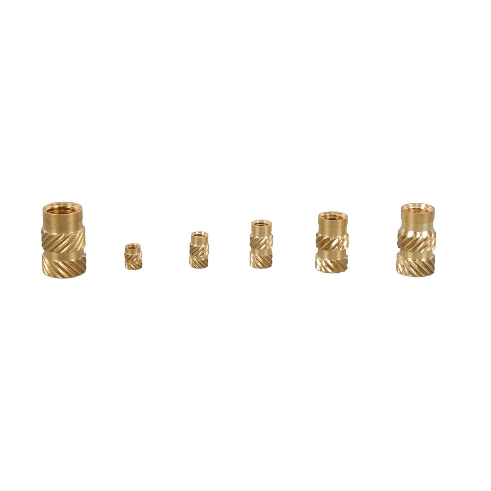 M2 M2.5 M3 M4 M5 M6 Threaded Inserts, 350Pcs Female Thread Knurled Nuts Kit