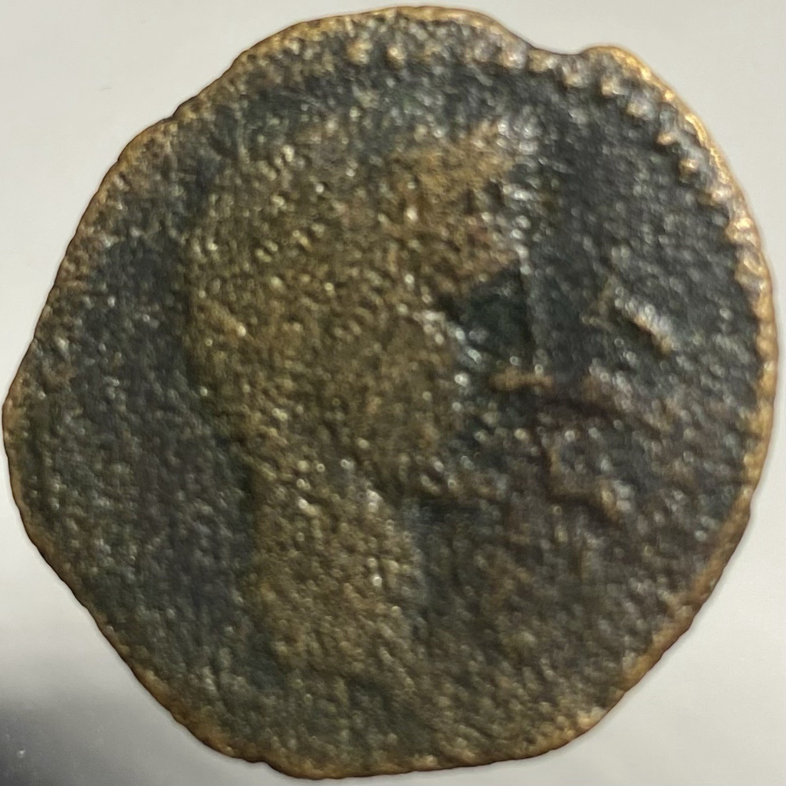 Roman Province of Baetica 42BC-1BC Coin Augustus Male Figure Holding Grapes Rare