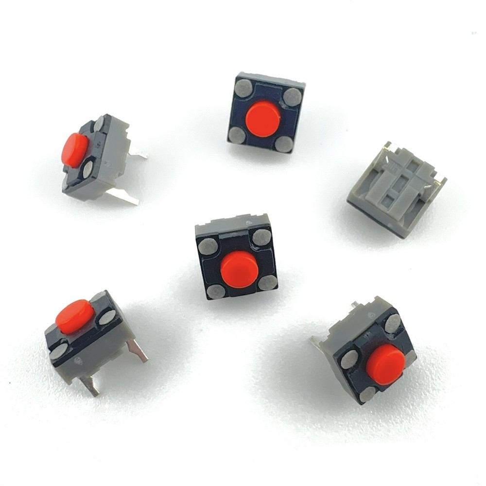 Kailh Silent 6*6*4.3mm Red Dot Square Mute Micro Switch (6 Pieces)