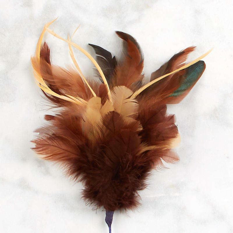 Multicolor Eartone Feather Accenting Stems | 8 Stems