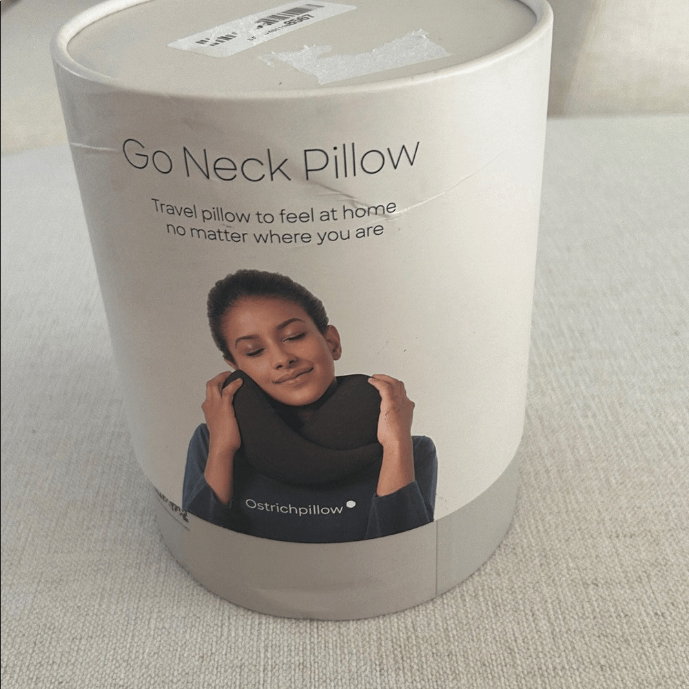 OSTRICHPILLOW Go Neck Pillow, Grey/Black, NWT open box. Display item