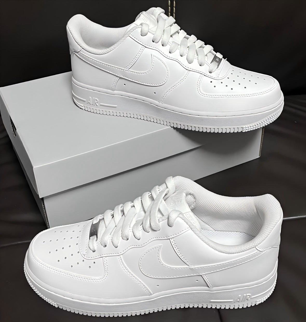 Nike Air Force 1 "Triple White" Low Top Classic Sneakers-White