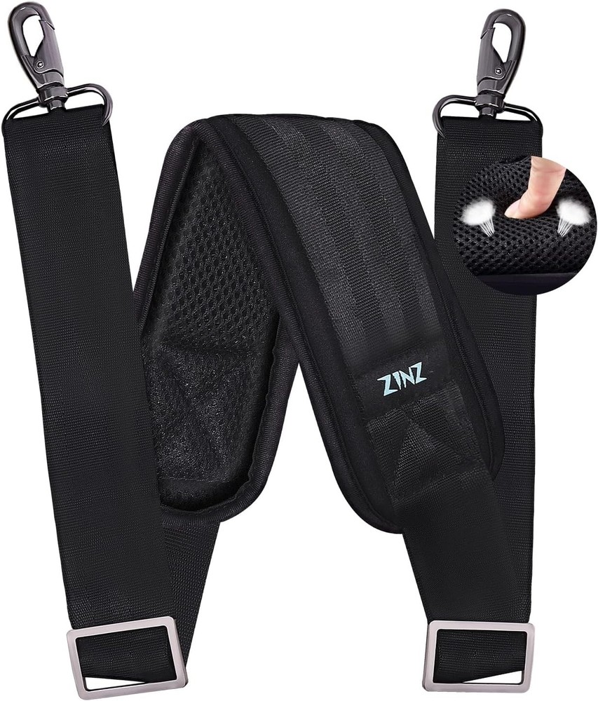 Extra long padded shoulder strap replacement with clasps