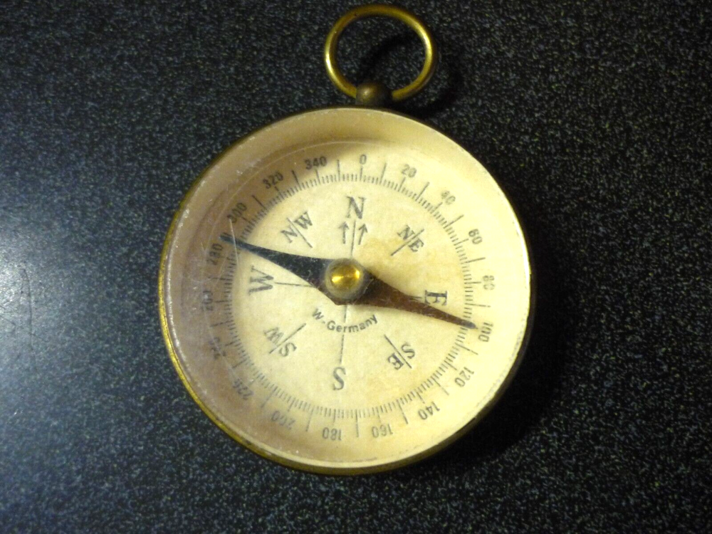 Vintage brass compass Made in W. Germany