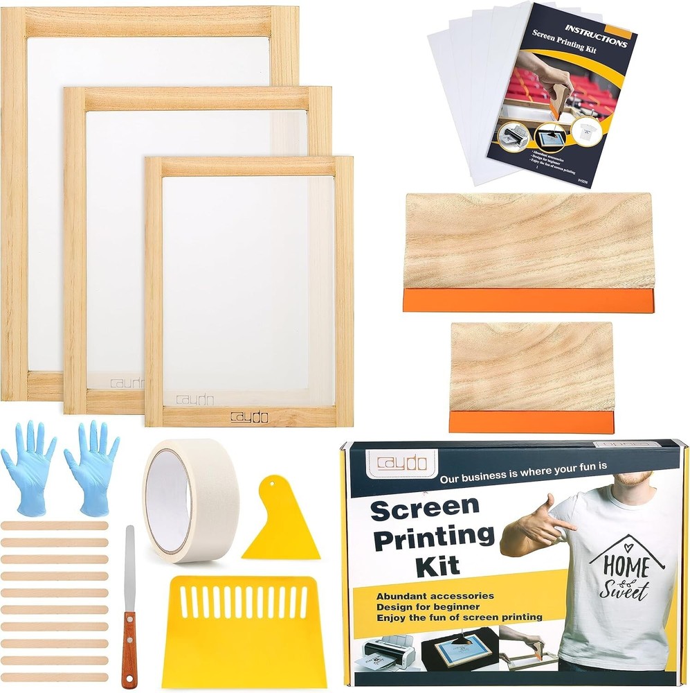 Beginner-Friendly Screen Printing Starter Kit with Frames & Ink Accessories