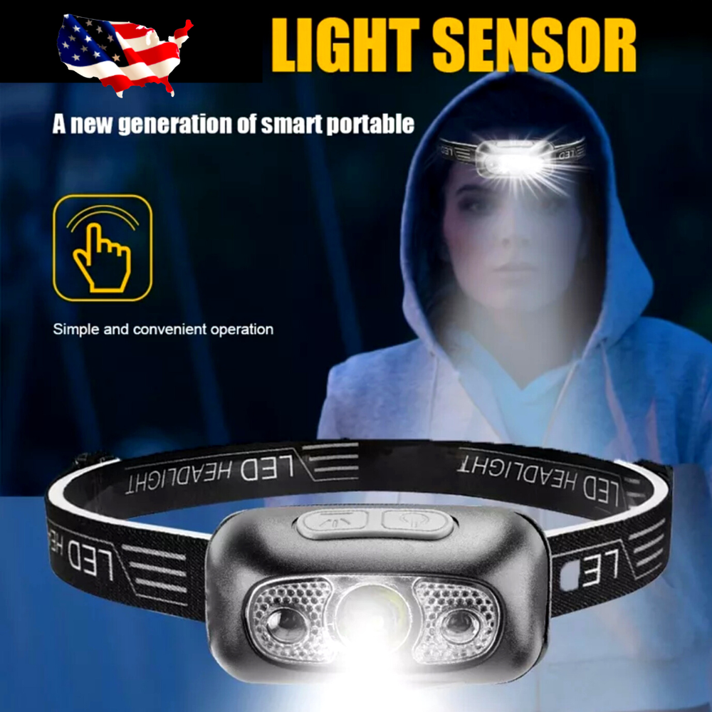 Lampara de Cabeza LED Impermeable USB Recargable Linterna para Correr - Multiuso